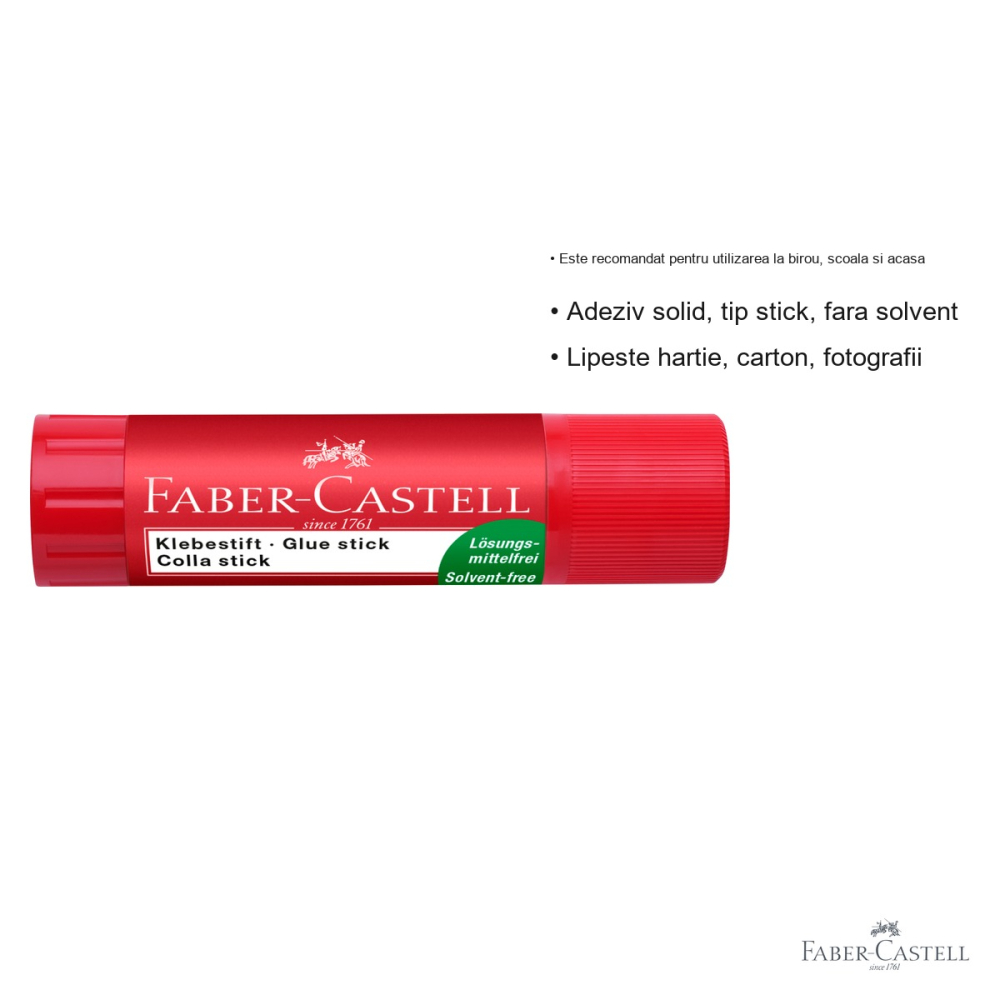 Lipici stick Faber-Castell 10g, fara solvent, pentru hartie, carton si fotografii [3]