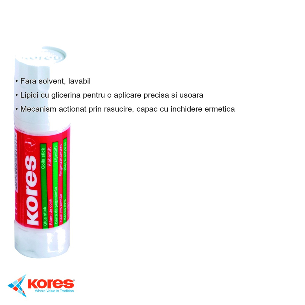 Lipici stick Kores 15g, cu glicerina, fara solvent, lavabil, pentru birou si scoala [3]