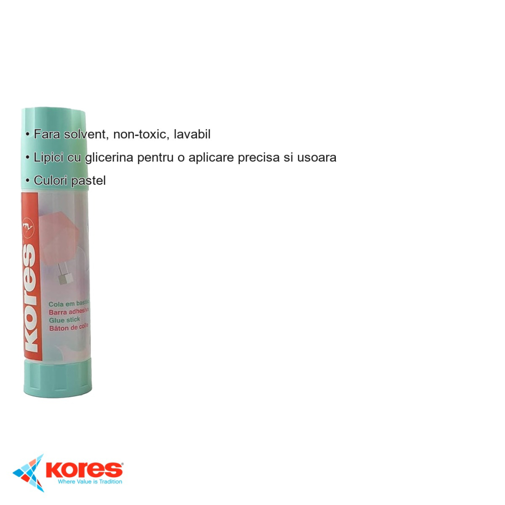 Lipici stick Kores Pastel 40g, cu glicerina, non-toxic si lavabil, pentru hartie si carton [3]