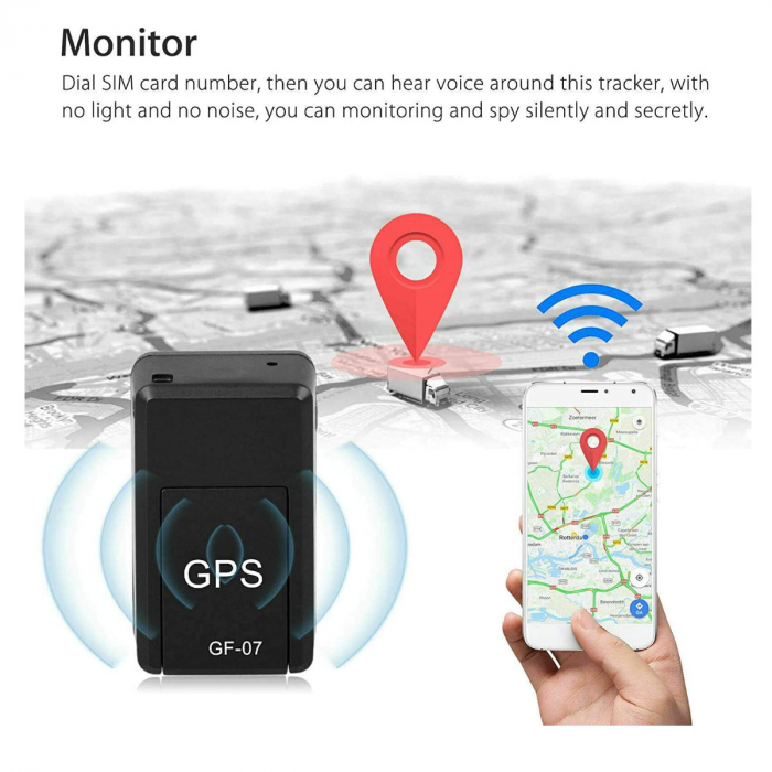 Localizator mini GPS, GF-07, pozitionare in timp real, monitorizare sunet, cu SIM card [7]