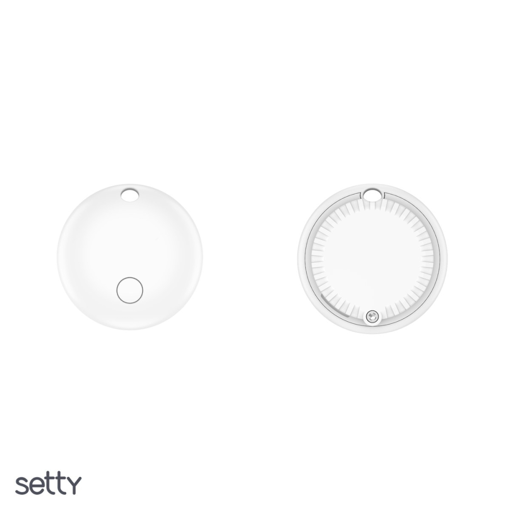 Localizator Setty FindMyTag 01, bluetooth v.5.2, alimentare cu baterie CR2032, cu carcasa din silicon, rotund, Alb [4]