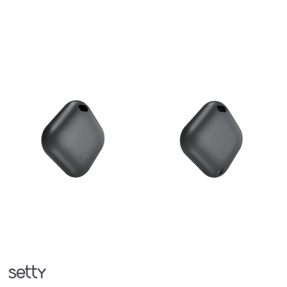 Localizator Setty FindMyTag 02, bluetooth v.5.2, alimentare cu baterie CR2032, cu carcasa din silicon, patrat, Negru [5]