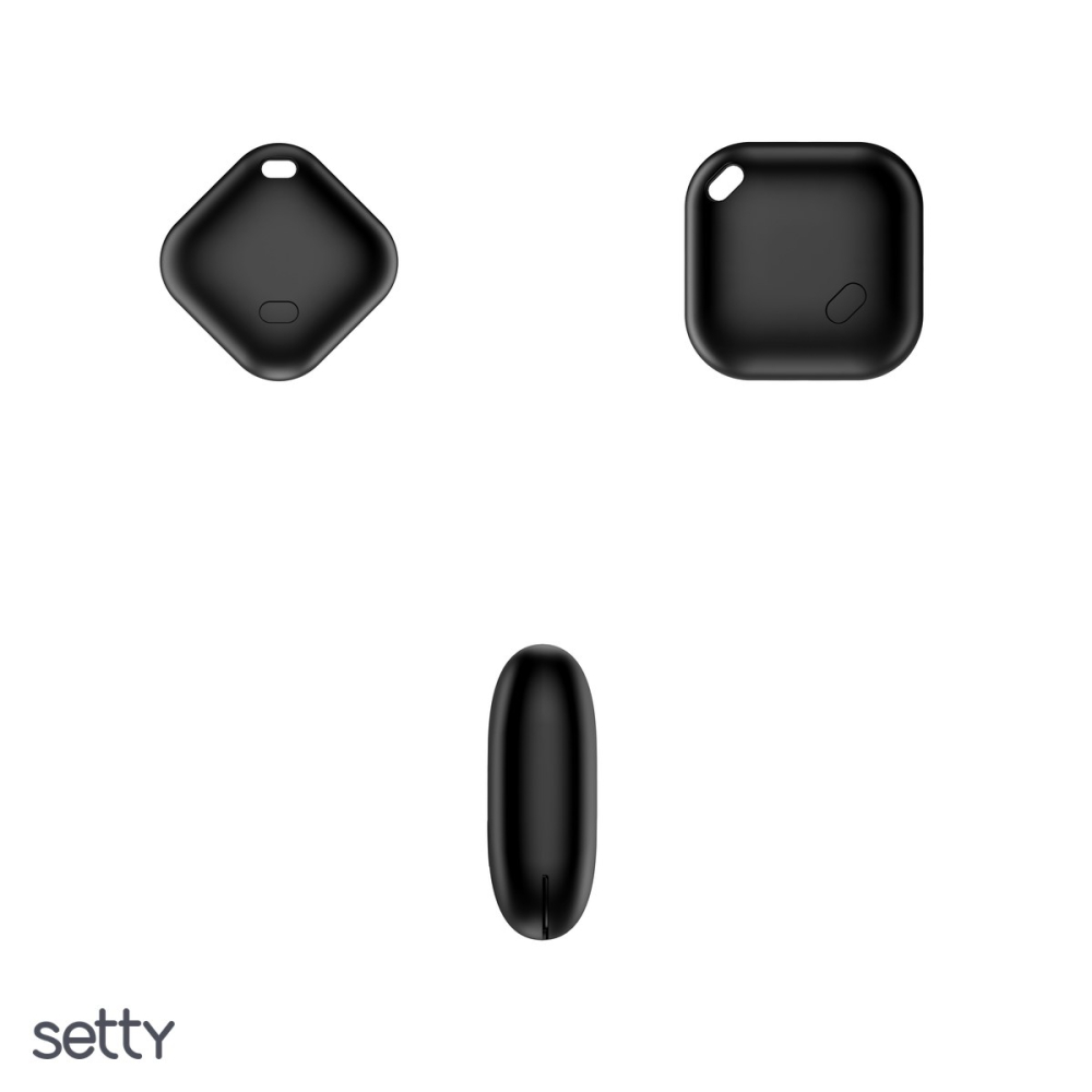 Localizator Setty FindMyTag 02, bluetooth v.5.2, alimentare cu baterie CR2032, cu carcasa din silicon, patrat, Negru [4]