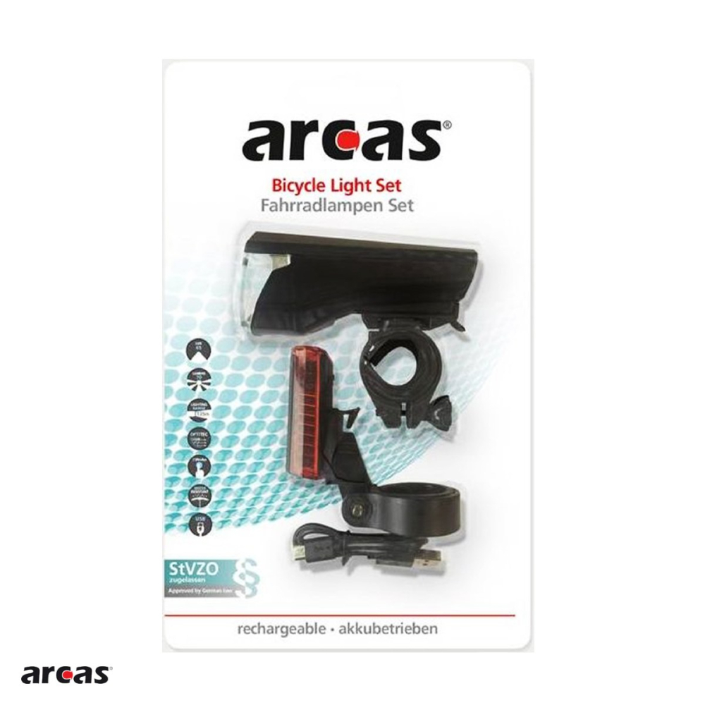 Lumini pentru bicicleta Arcas, fata si spate, cu acumulator [4]