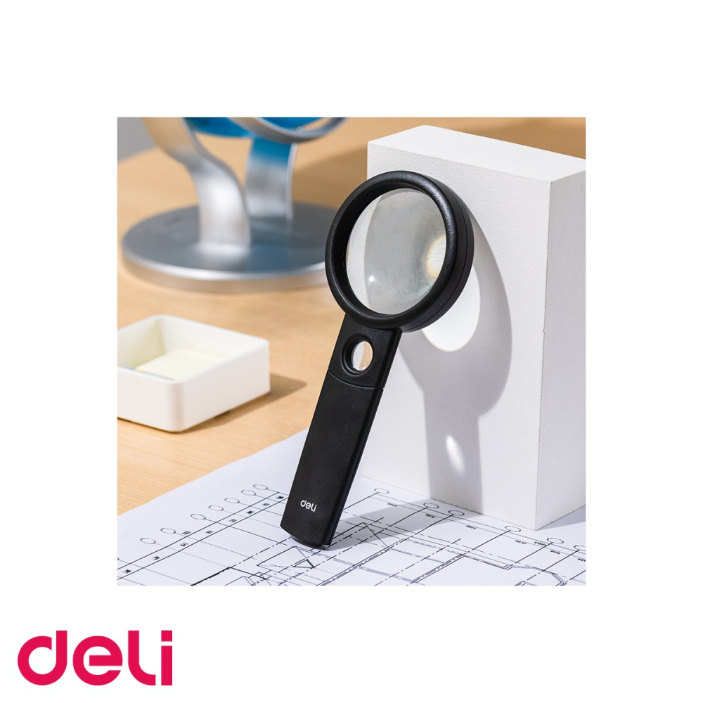 Lupa cu focalizare dubla Deli, lentila din sticla 60mm, marire 3x si 6x, pentru scoala si birou [5]