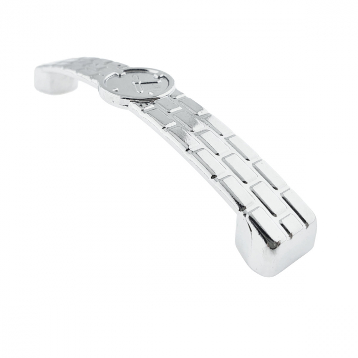 Maner din metal pentru mobilier, lungime 115 mm, cu design ceas, MOB-66989, argintiu [5]