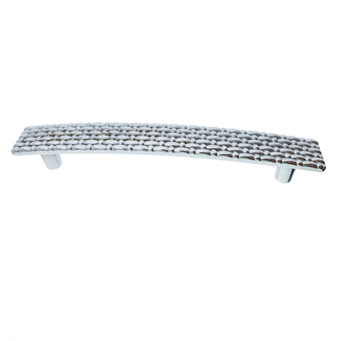 Maner din metal pentru mobilier, lungime 117 mm, cu design, MOB-66359, argintiu [3]