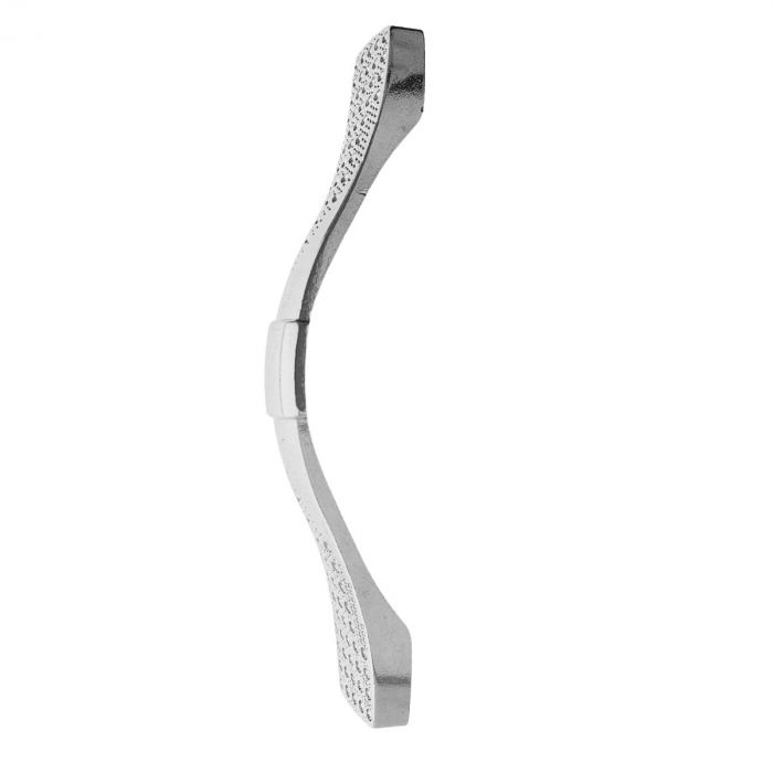 Maner din metal pentru mobilier, lungime 120 mm, cu design, MOB-65287, argintiu [2]