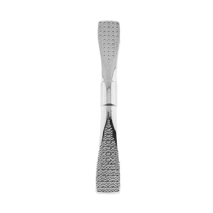 Maner din metal pentru mobilier, lungime 120 mm, cu design, MOB-65287, argintiu [3]