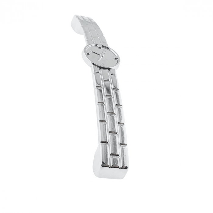 Maner din metal pentru mobilier, lungime 150 mm, cu design ceas, MOB-66990, argintiu [2]