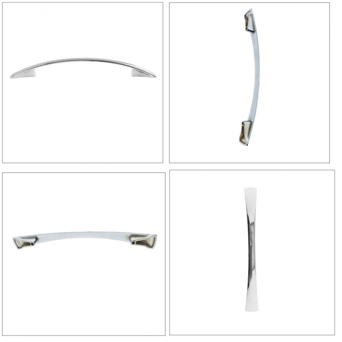 Maner din metal pentru mobilier, lungime 180 mm, MOB-66364, argintiu [3]