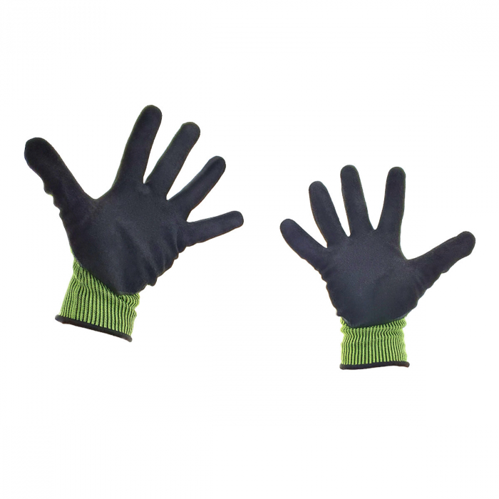 Manusi de protectie, impotriva impactului minor, fibre textile, nitril si TPR, manson elastic, galben cu negru [4]