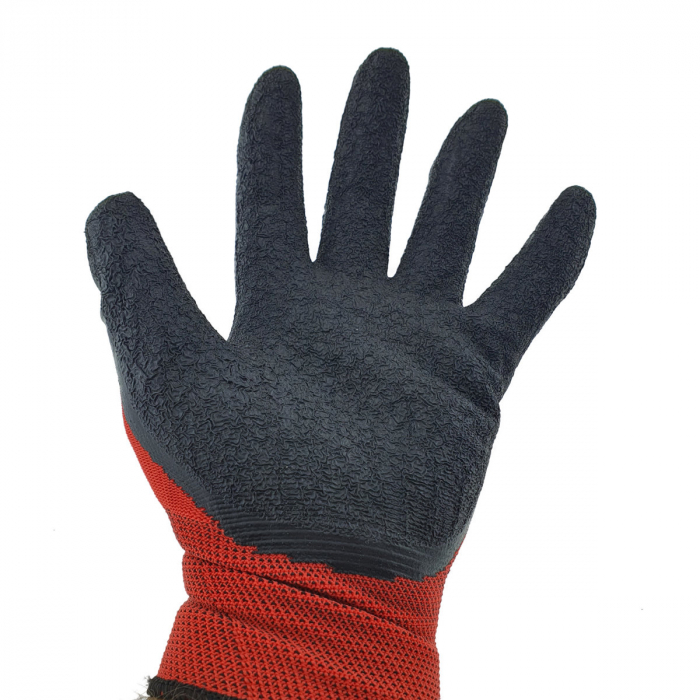 Manusi de protectie universale, Flores 12643, manson elastic, material cauciucat negru cu sintetic rosu [2]