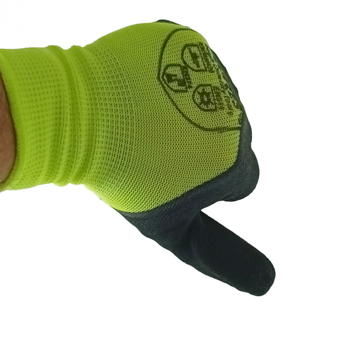 Manusi de protectie universale, Flores FS-13984, manson elastic, material cauciucat negru cu sintetic verde [4]