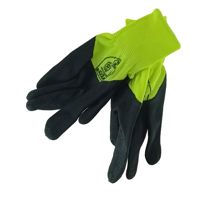 Manusi de protectie universale, Flores FS-13984, manson elastic, material cauciucat negru cu sintetic verde [2]