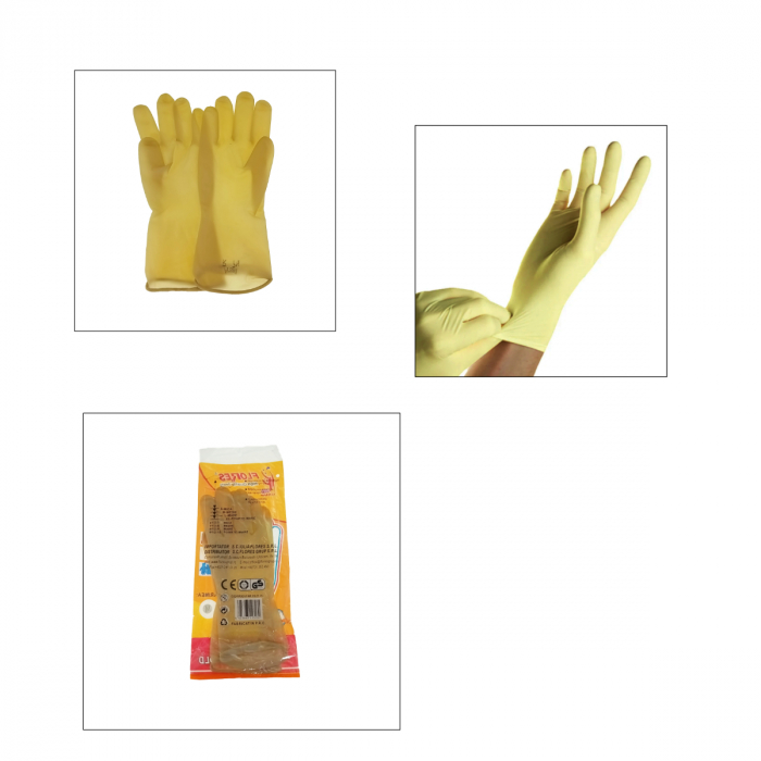 Manusi din latex pentru curatenie si intretinere, marimea M, galbene [4]