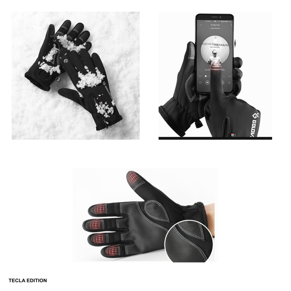 Manusi sport de iarna, izolate, compatibile cu ecranul tactil, marimea L, antiderapante cu sistem Easy Click, negre [4]