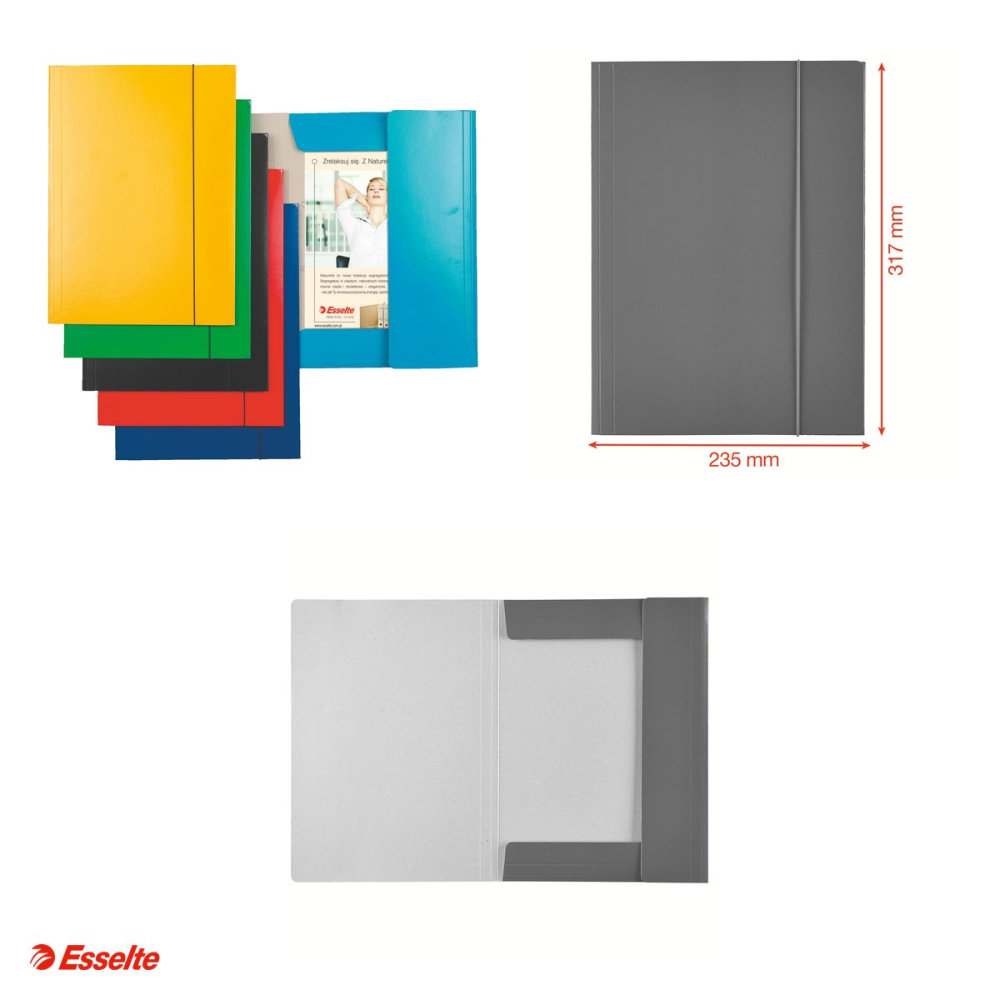 Mapa cu elastic Esselte Economy, carton, A4, capacitate 150 coli, pentru arhivare, galben [4]