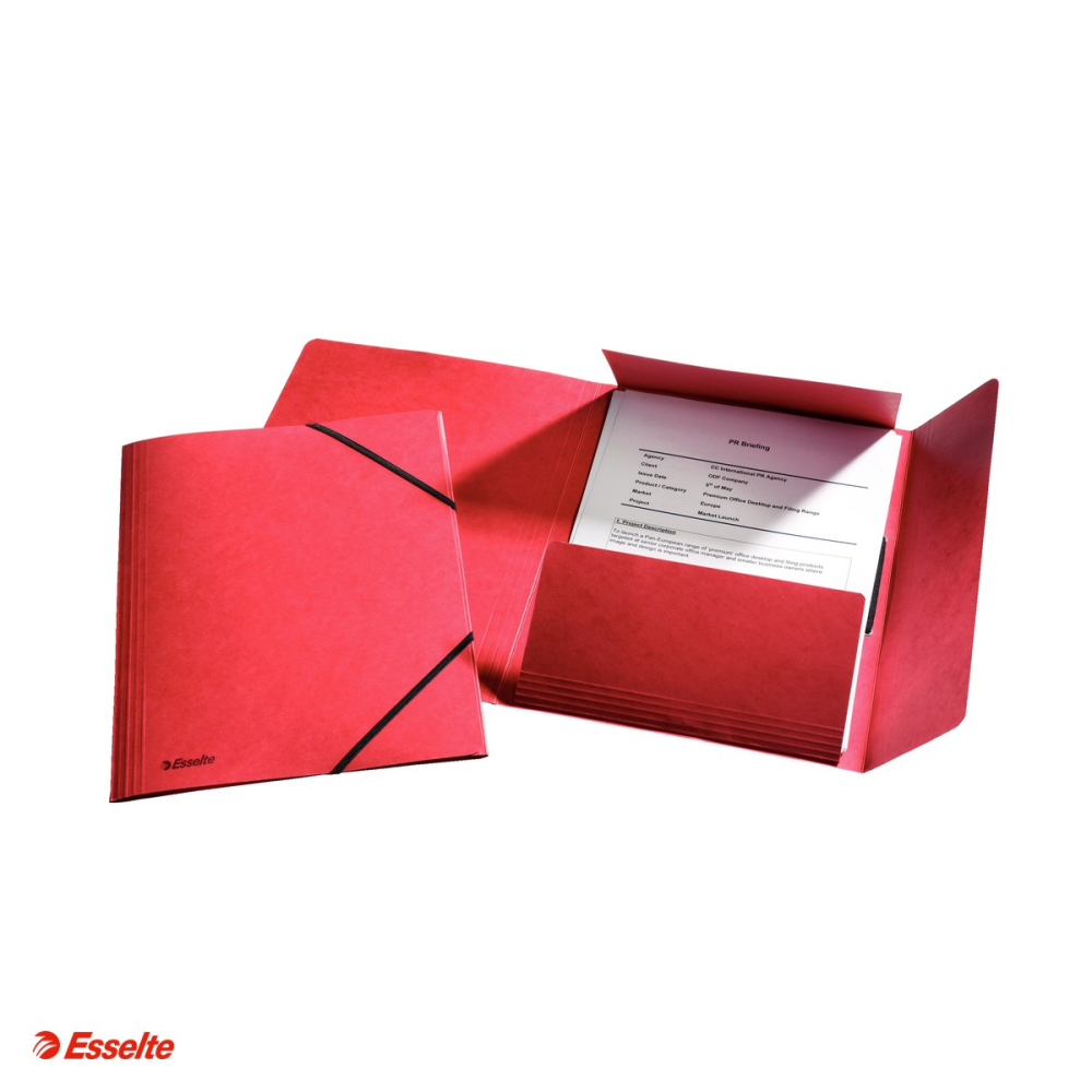 Mapa cu elastic Esselte Rainbow, carton, A4, rosu [4]