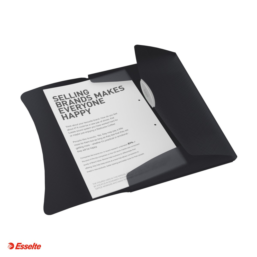 Mapa cu elastic Esselte VIVIDA, PP, A4, capacitate 150 coli, pentru transport, negru [4]