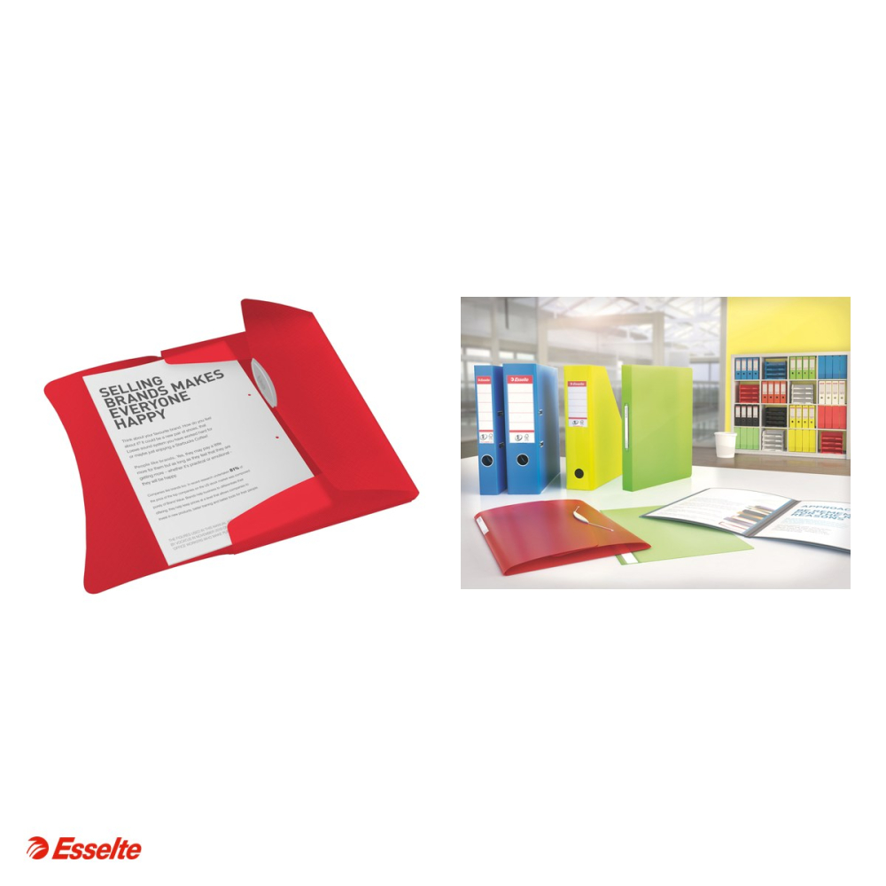 Mapa cu elastic Esselte VIVIDA, PP, A4, capacitate 150 coli, pentru transport, rosu [4]
