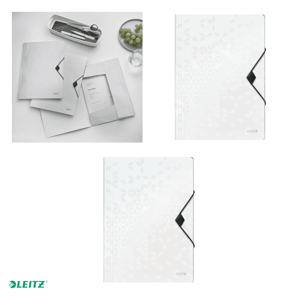 Mapa cu elastic Leitz WOW, PP, A4, capacitate 150 coli, pentru transport, alb [4]