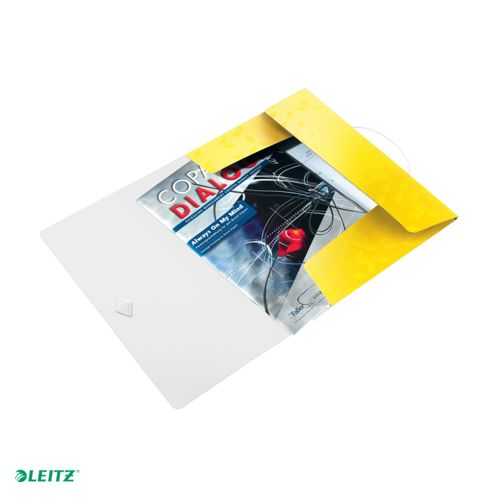 Mapa cu elastic Leitz WOW, PP, A4, capacitate 150 coli, pentru transport, galben [5]