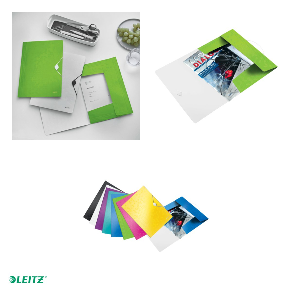 Mapa cu elastic Leitz WOW, PP, A4, capacitate 150 coli, pentru transport, verde [5]