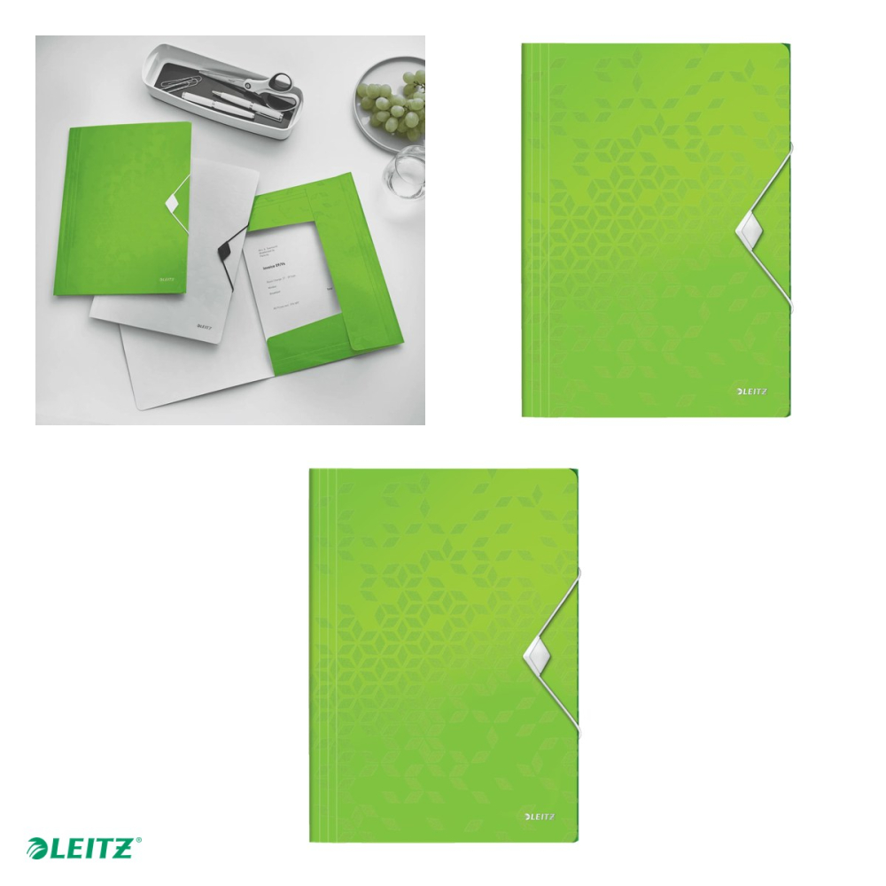 Mapa cu elastic Leitz WOW, PP, A4, capacitate 150 coli, pentru transport, verde [4]
