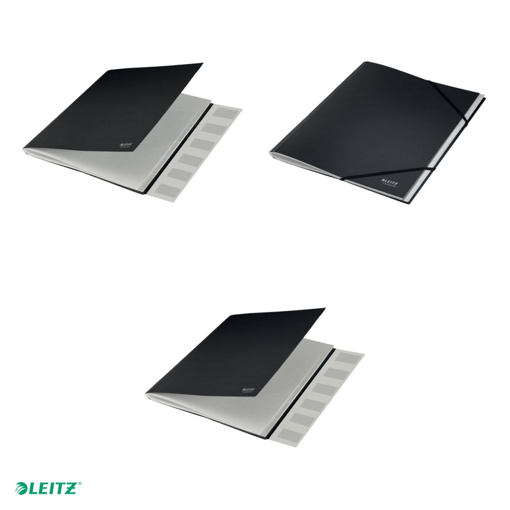 Mapa cu separatoare Leitz Recycle, carton, A4, 6 separatoare, pentru transport, negru [5]