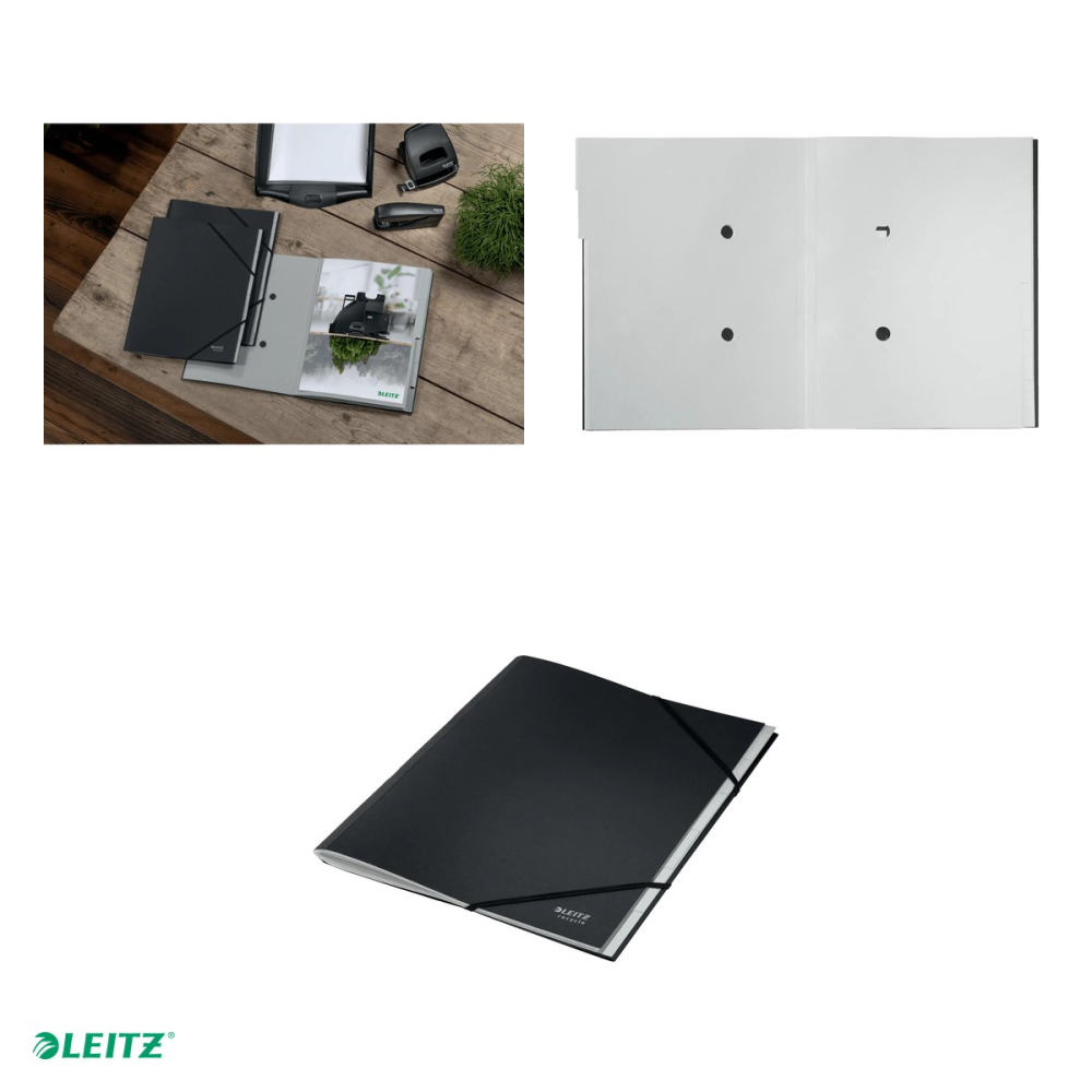 Mapa cu separatoare Leitz Recycle, carton, A4, 6 separatoare, pentru transport, negru [4]