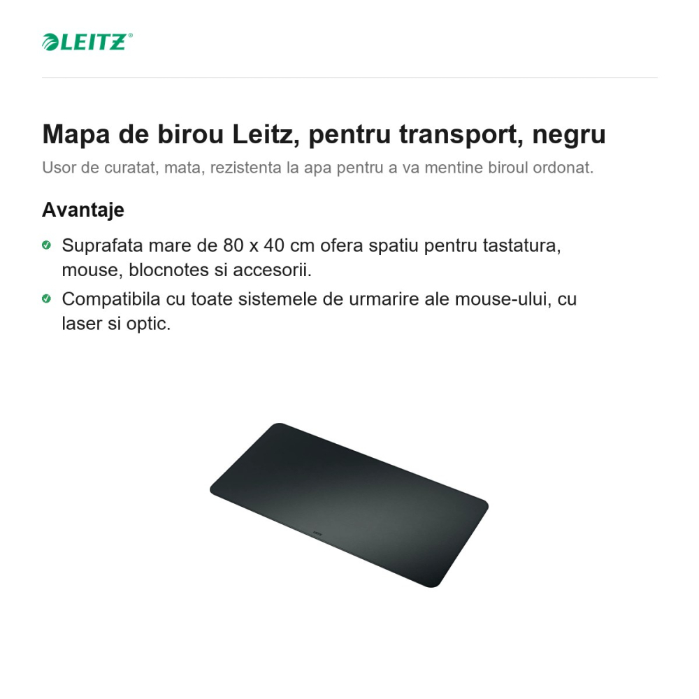 Mapa de birou Leitz, pentru transport, negru [2]