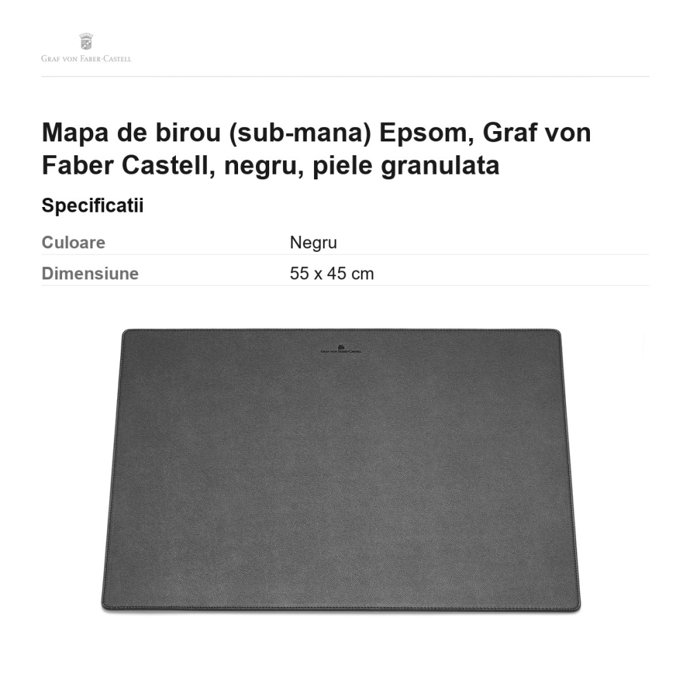 Mapa de birou (sub-mana) Epsom, Graf von Faber Castell, negru, piele granulata [3]