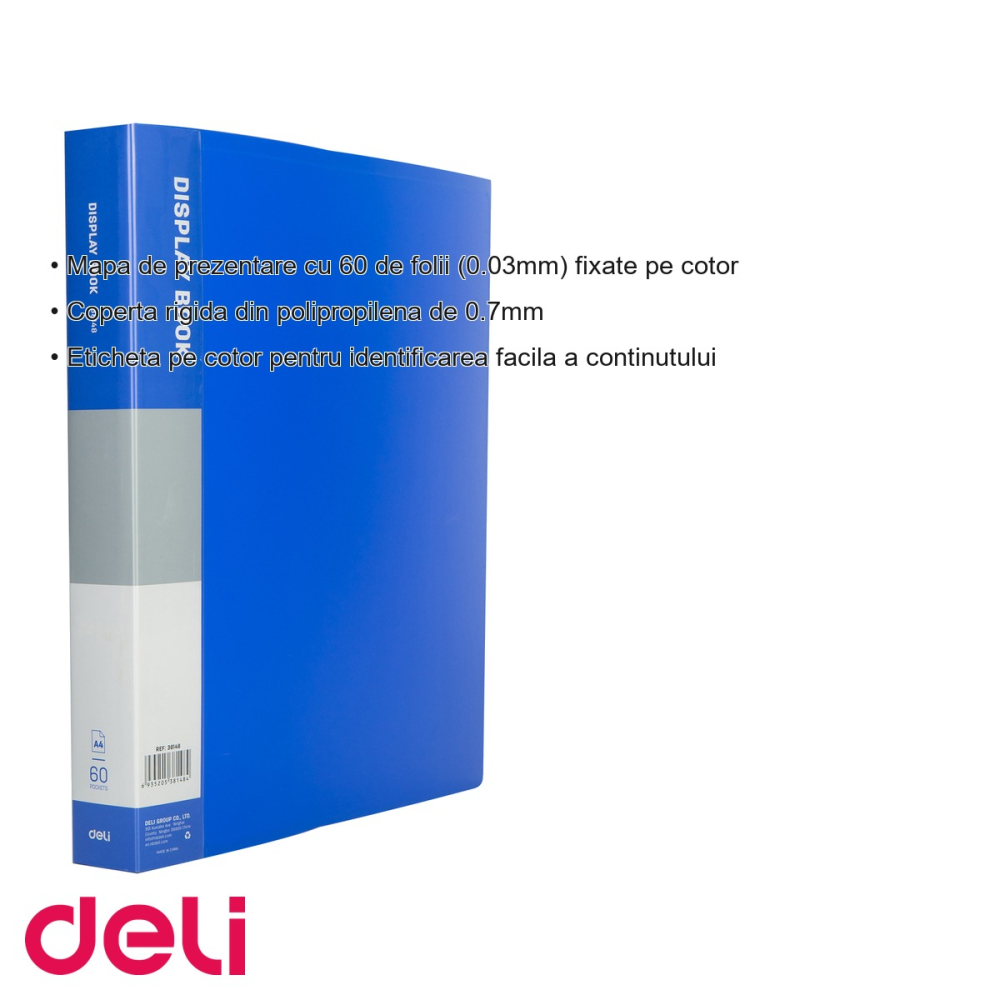 Mapa de prezentare Deli, 60 folii, coperta rigida din polipropilena, culori asortate, pentru documente A4 [3]