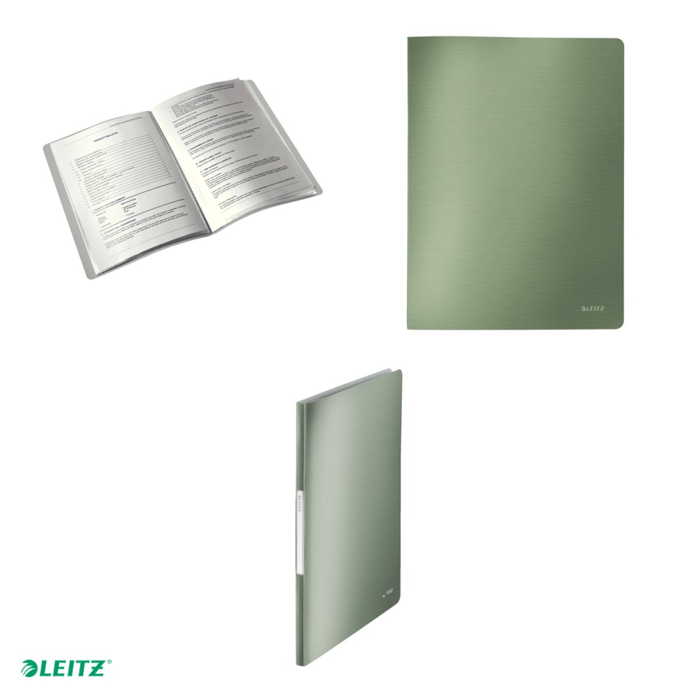 Mapa de prezentare Leitz Style, coperta moale, PP, A4, 40 de folii, capacitate 80 de coli (2 coli per fila,(80 g/mp), fistic [4]