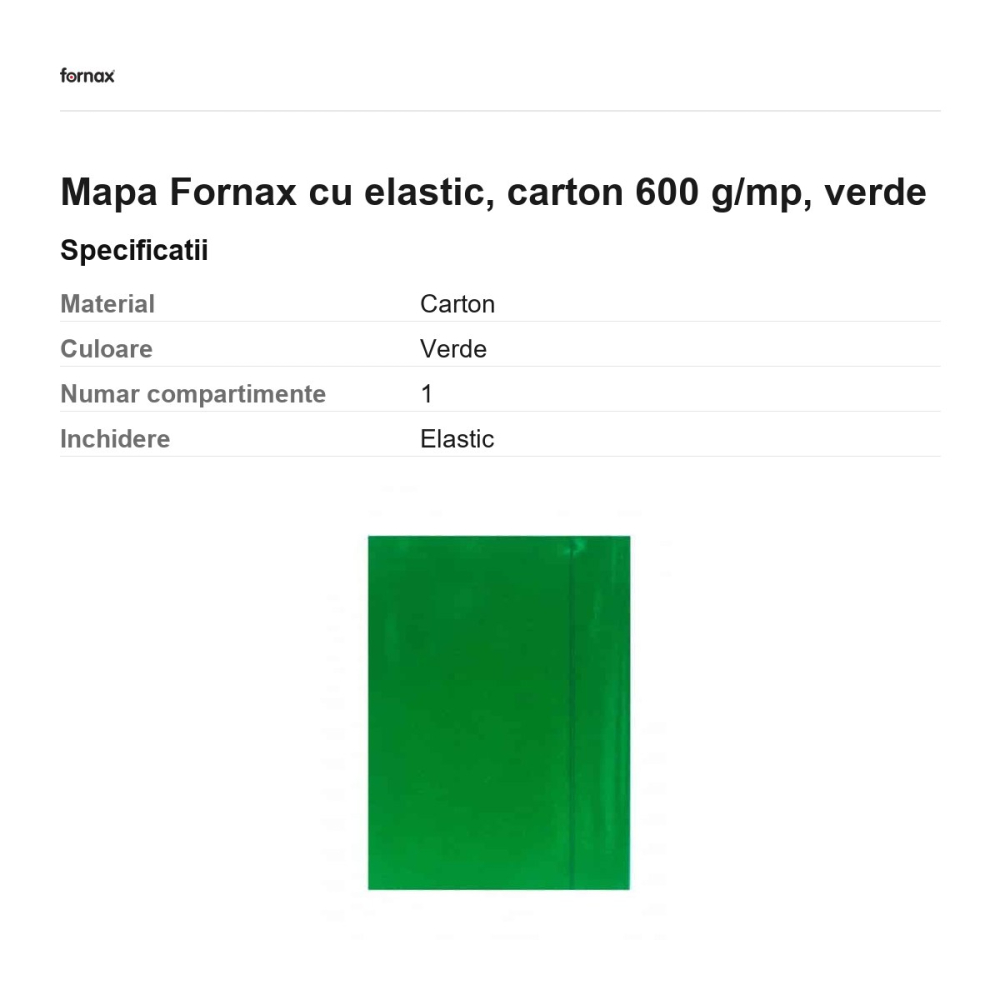 Mapa Fornax cu elastic, carton 600 g/mp, verde [3]
