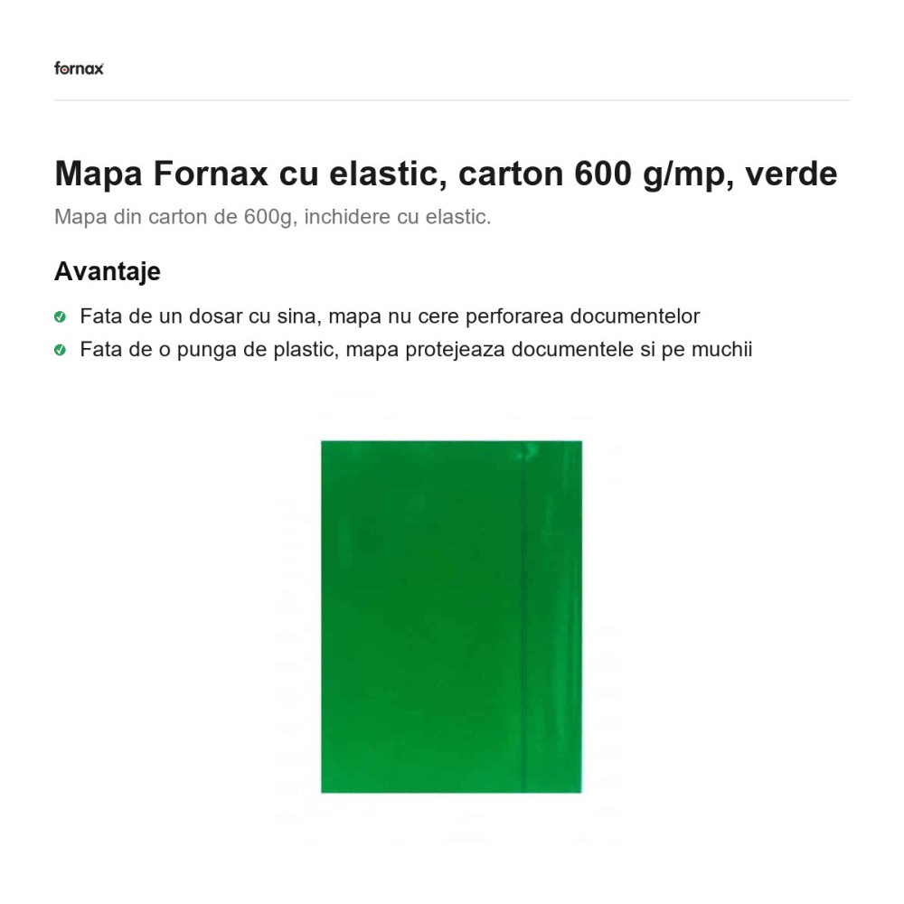 Mapa Fornax cu elastic, carton 600 g/mp, verde [2]