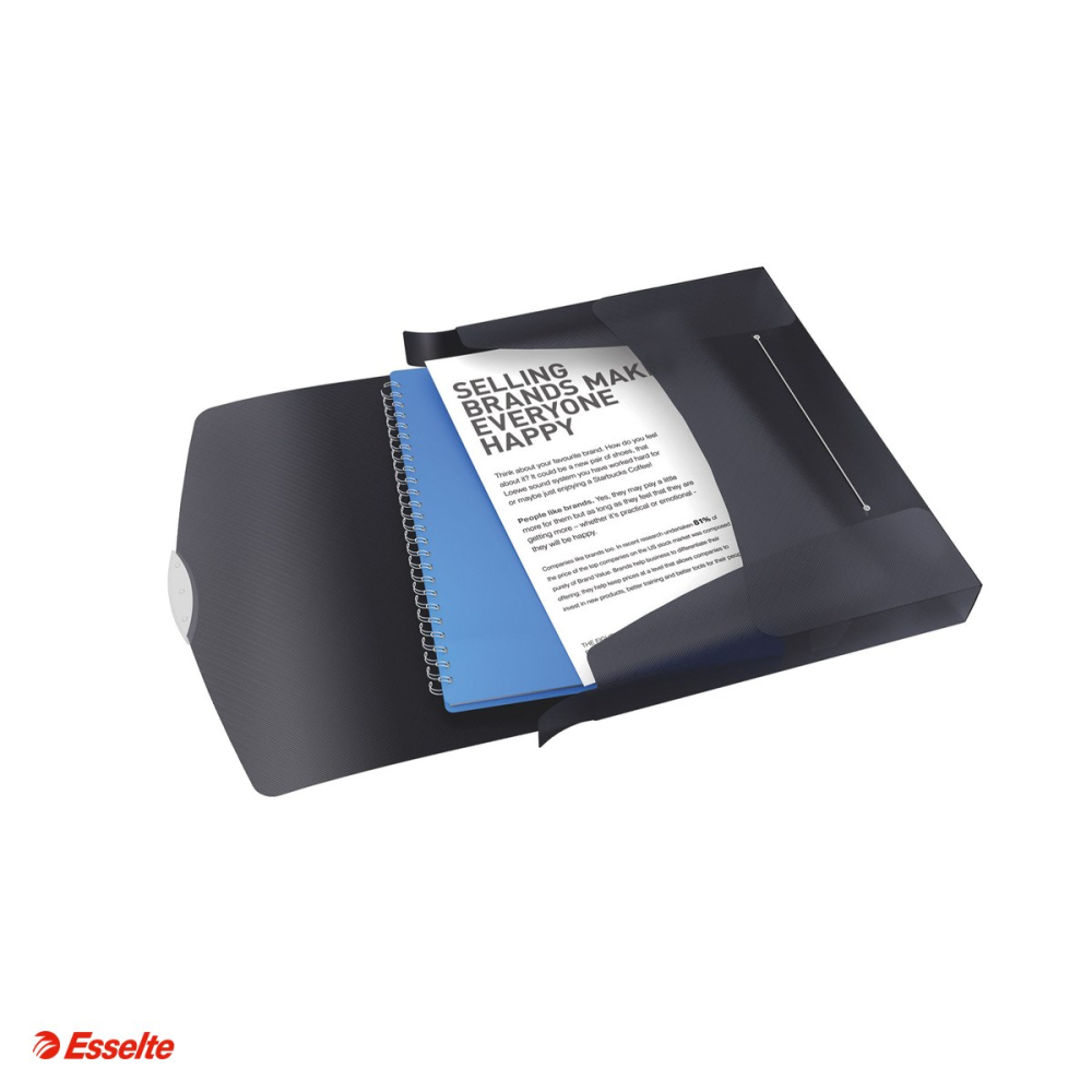 Mapa Jumbo Esselte VIVIDA, PP, A4, cu elastic, capacitate 350 coli, pentru transport, negru [4]