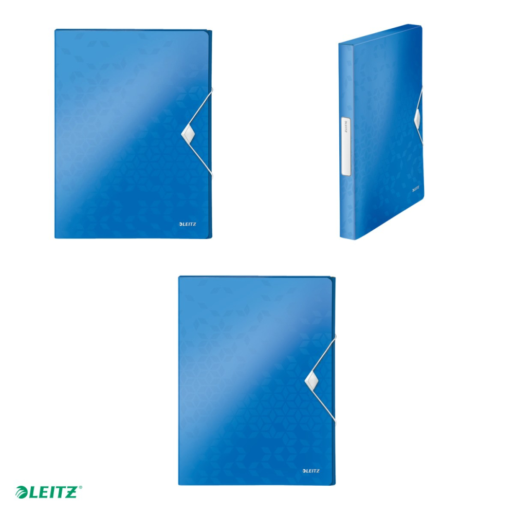 Mapa Jumbo Leitz WOW, PP, A4, cu elastic, capacitate 250 coli, pentru transport, albastru [4]