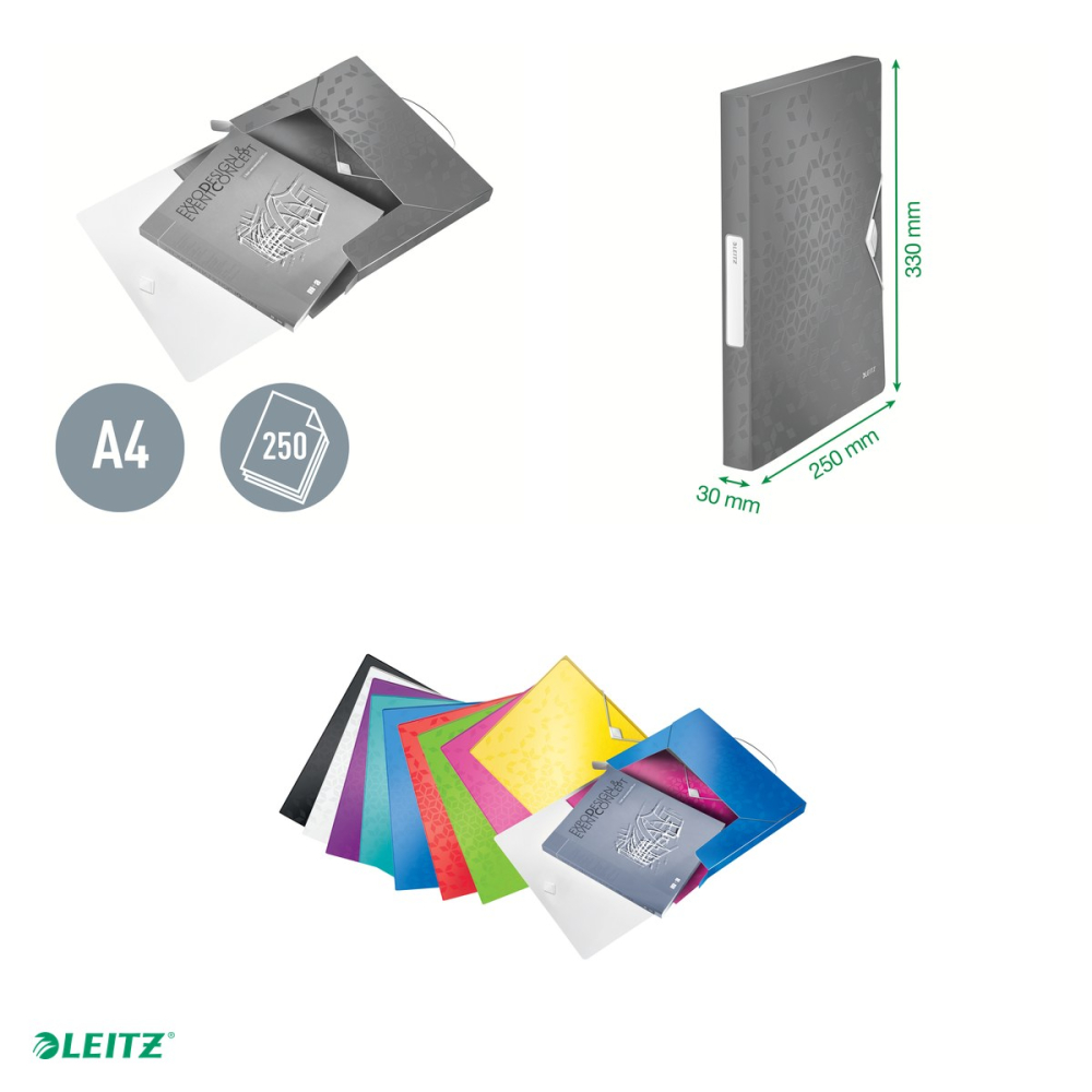 Mapa Jumbo Leitz WOW, PP, A4, cu elastic, capacitate 250 coli, pentru transport, rosu [5]