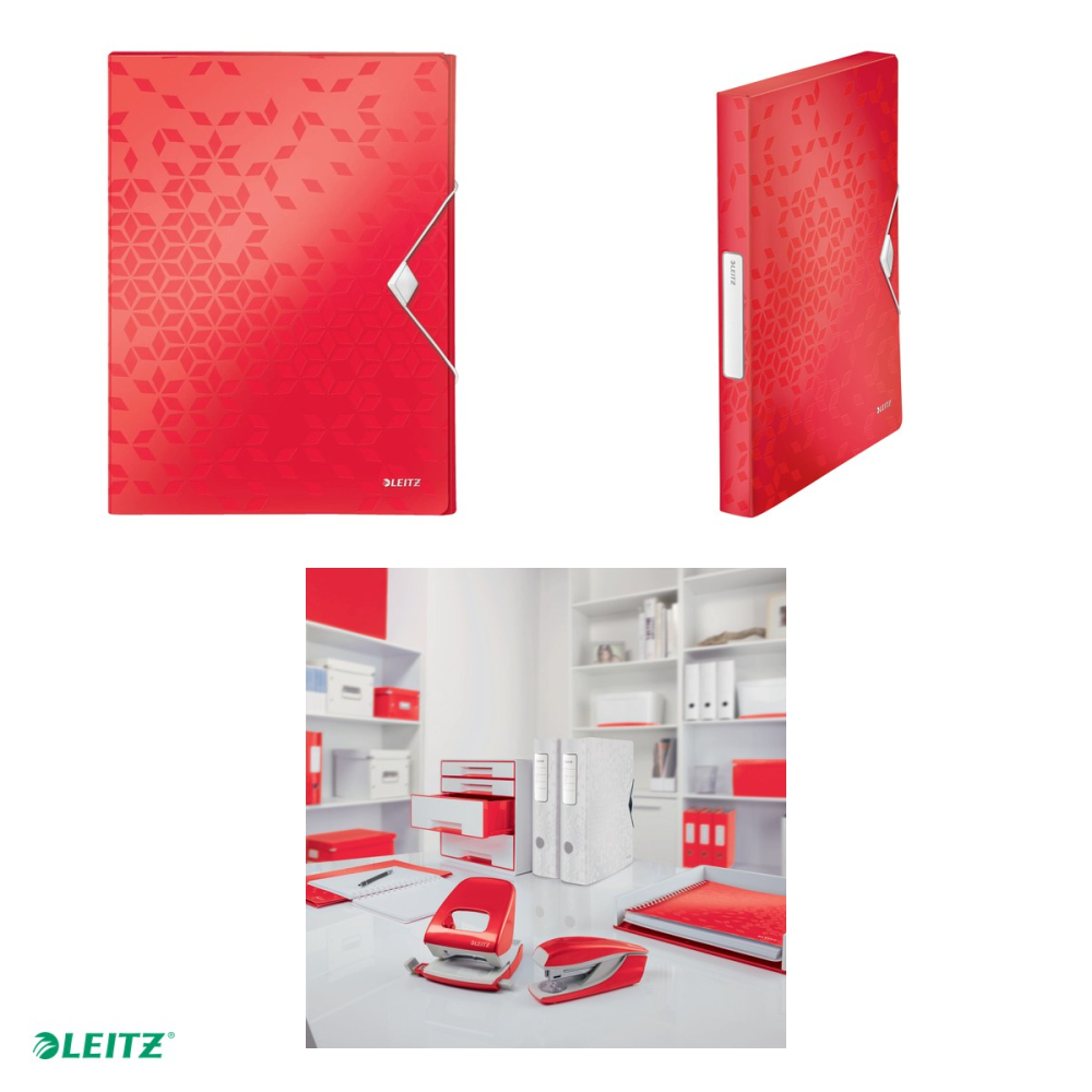 Mapa Jumbo Leitz WOW, PP, A4, cu elastic, capacitate 250 coli, pentru transport, rosu [4]