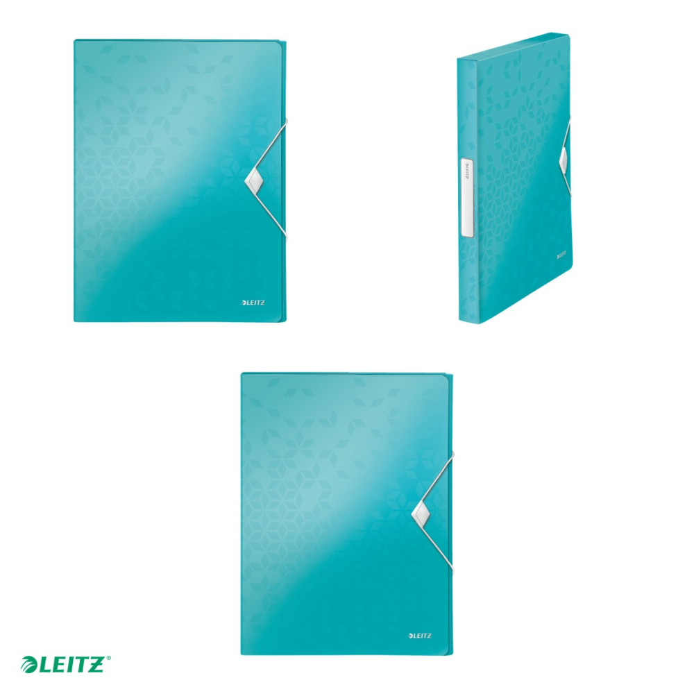 Mapa Jumbo Leitz WOW, PP, A4, cu elastic, capacitate 250 coli, pentru transport, turcoaz [4]