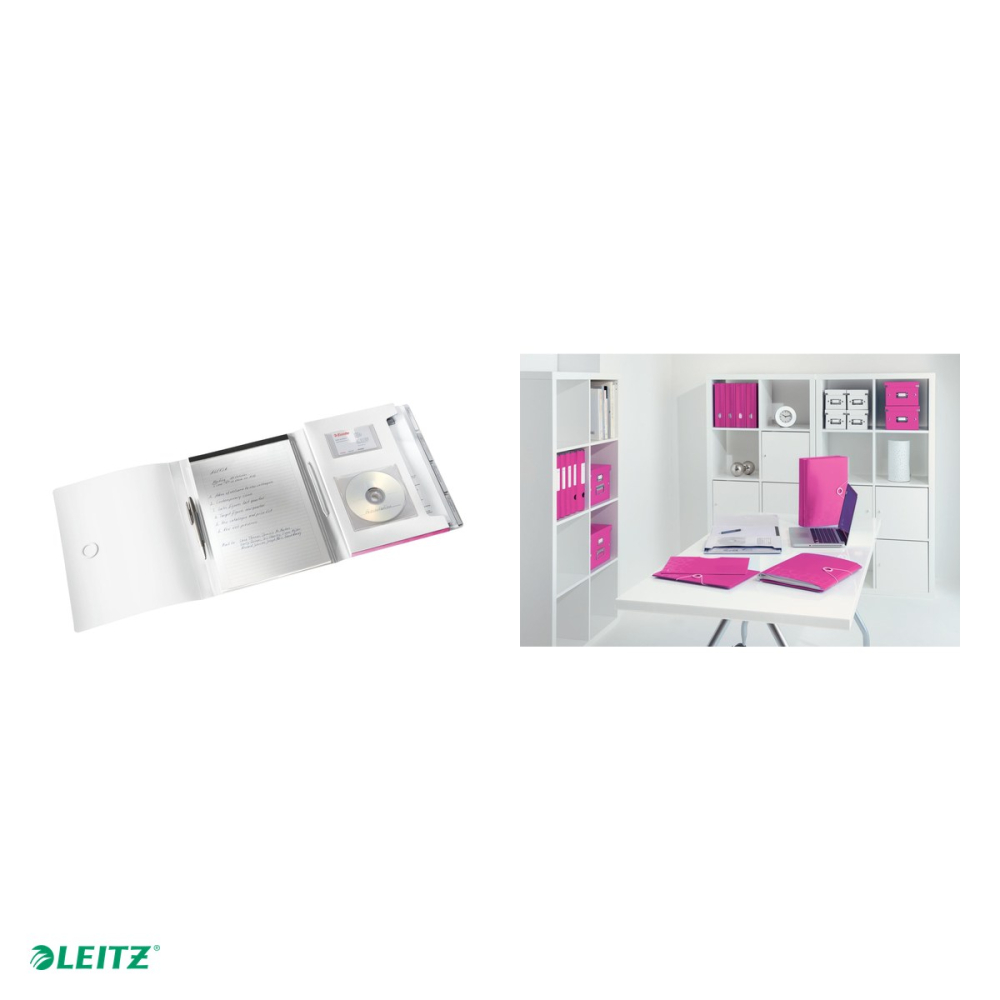 Mapa plastic 4 compartimente pt conferinte metalizat Leitz, carton 80 g/mp, A4, roz [4]