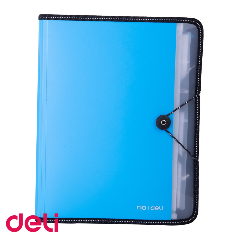 Mapa plastic cu 7 compartimente Deli, format A4, inchidere cu elastic, culori asortate [4]