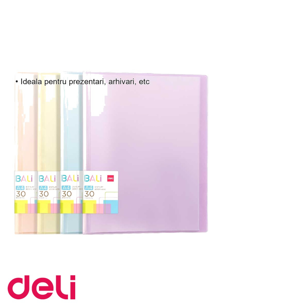 Mapa prezentare Deli Bali, 30 folii, coperte rigide, culori pastel, pentru arhivare si prezentari [3]