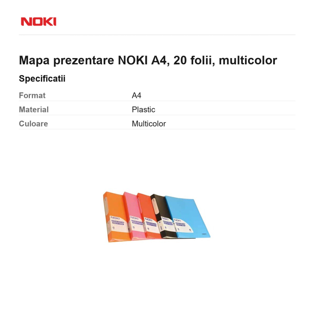 Mapa prezentare NOKI A4, 20 folii, multicolor [3]