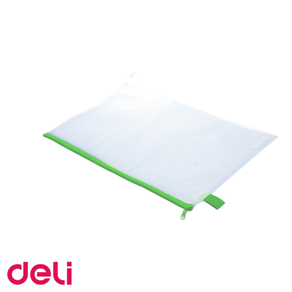 Mapa protectie cu fermoar Deli, format A4, material mesh PVC, pentru documente si acte [5]