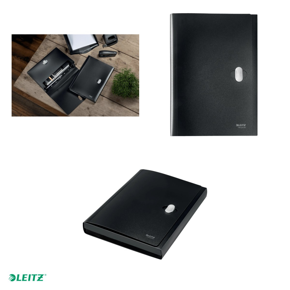 Mapa tip proiect Leitz Recycle, PP, A4, capacitate 250 coli, negru [4]