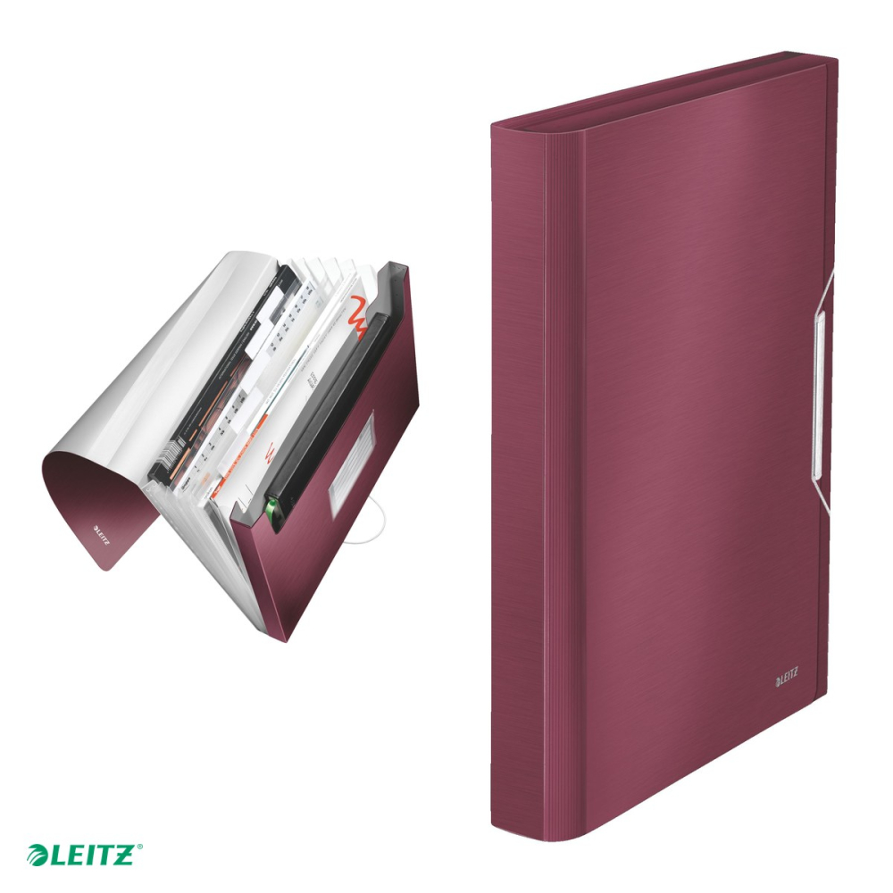 Mapa tip proiect Leitz Style, PP, A4, capacitate 250 coli, pentru transport, grena [5]