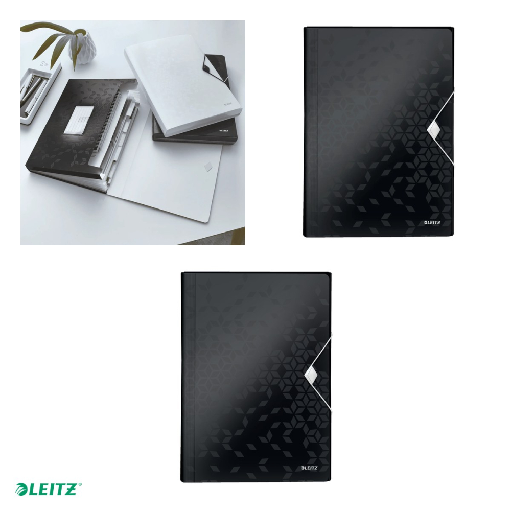 Mapa tip proiect Leitz WOW, PP, A4, capacitate 250 coli, pentru transport, negru [4]
